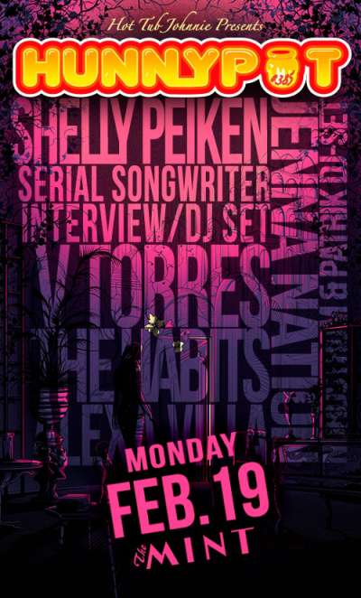 SHELLY PEIKEN (SERIAL SONGWRITER, INTERVIEW/DJ SET) + JENNA NATION + V TORRES + THE HABITS + ALEXA VILLA + FRAK + NORDSTORM &amp; PATRIK (DJ SET)